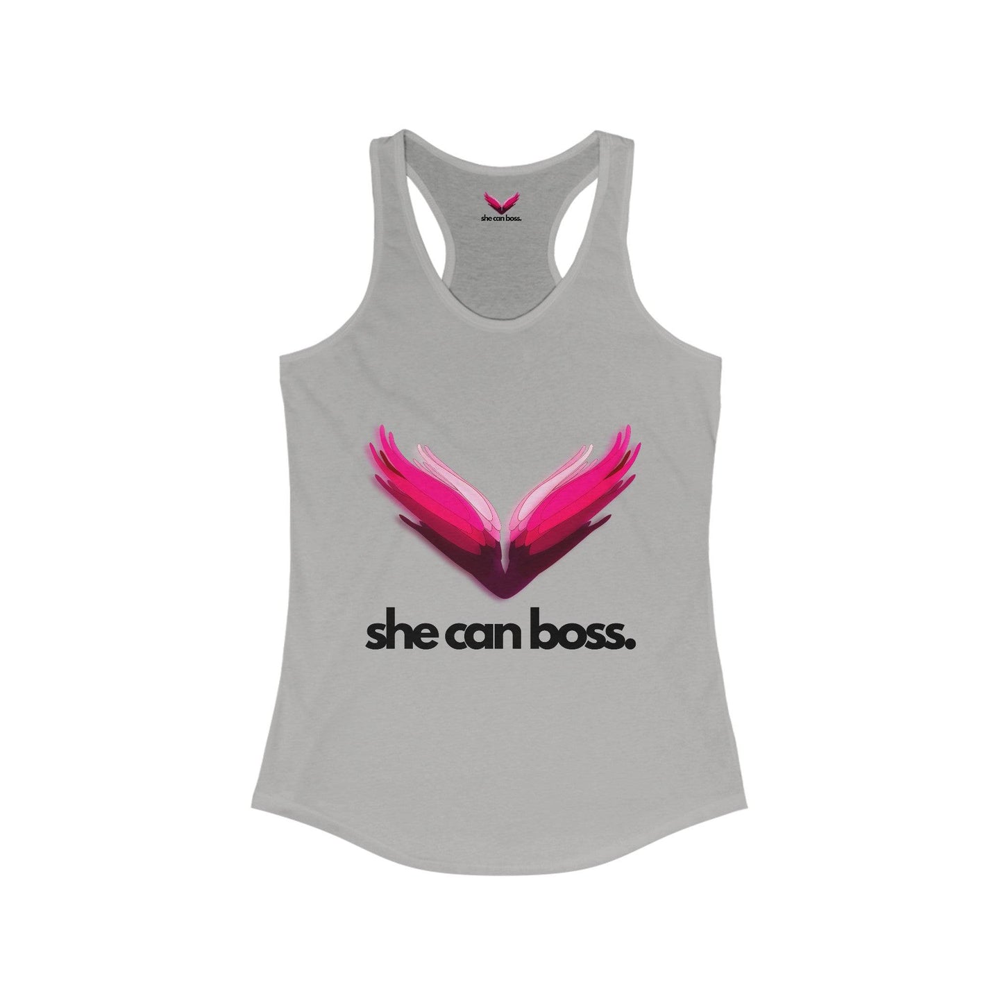 SheCanBoss Racerback Tank - Black Logo - SheCanBoss