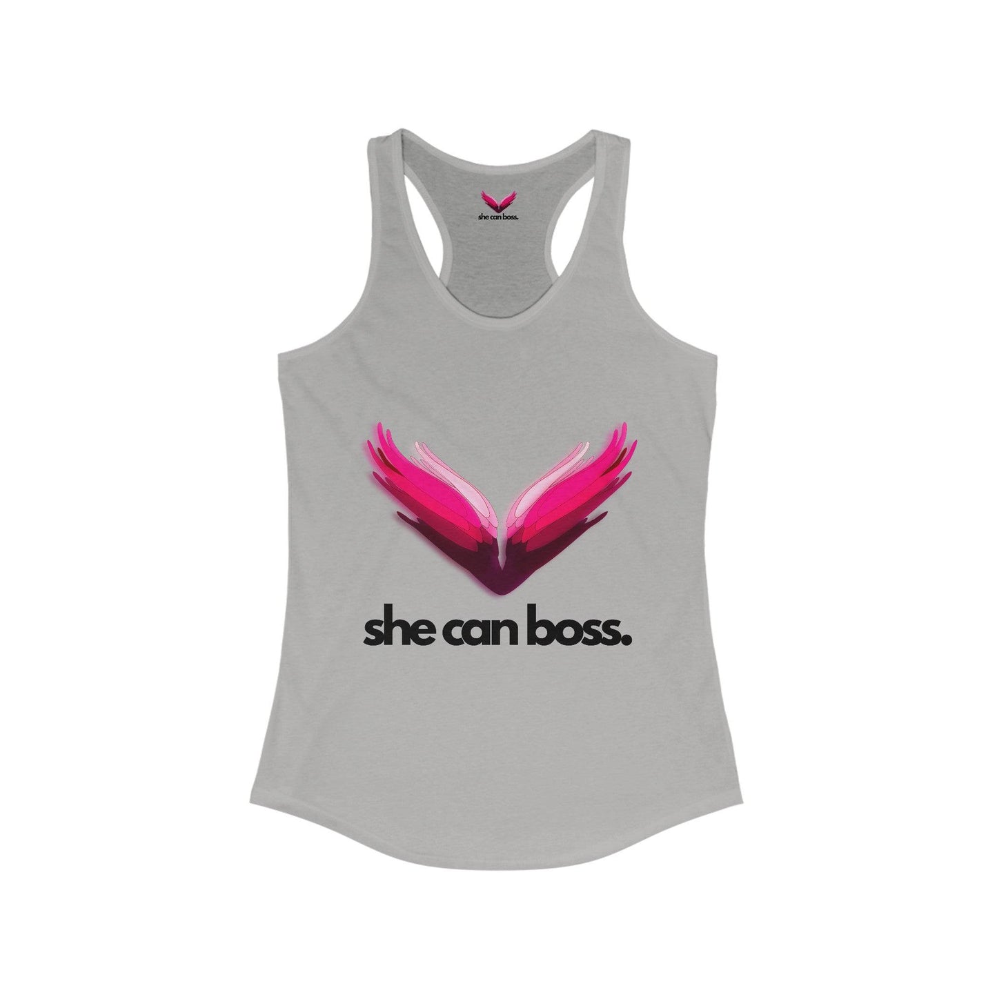 SheCanBoss Racerback  Tank - Black Logo - SheCanBoss