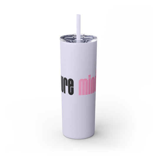 Demure Mindful Skinny Tumbler with Straw, 20oz - SheCanBoss