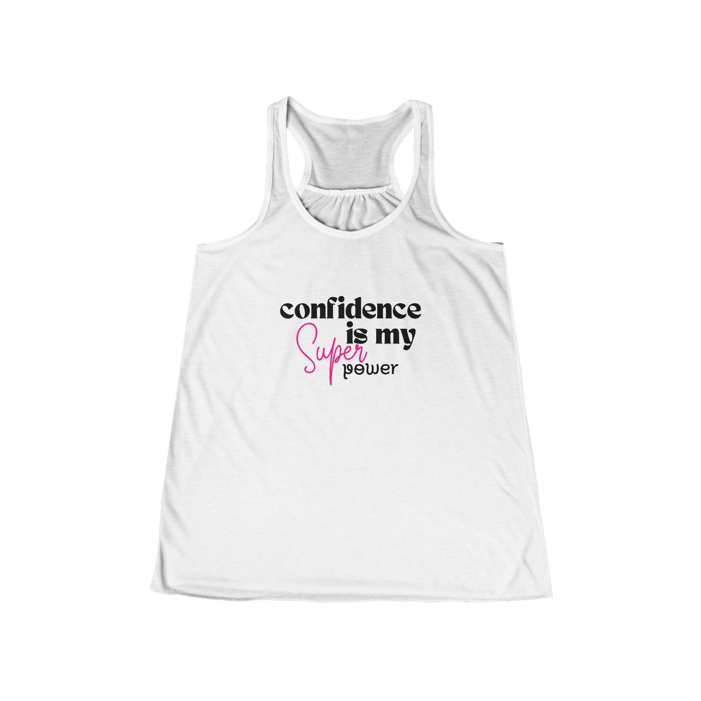 Confidence is My Superpowe Flowy Racerback Tank - SheCanBoss