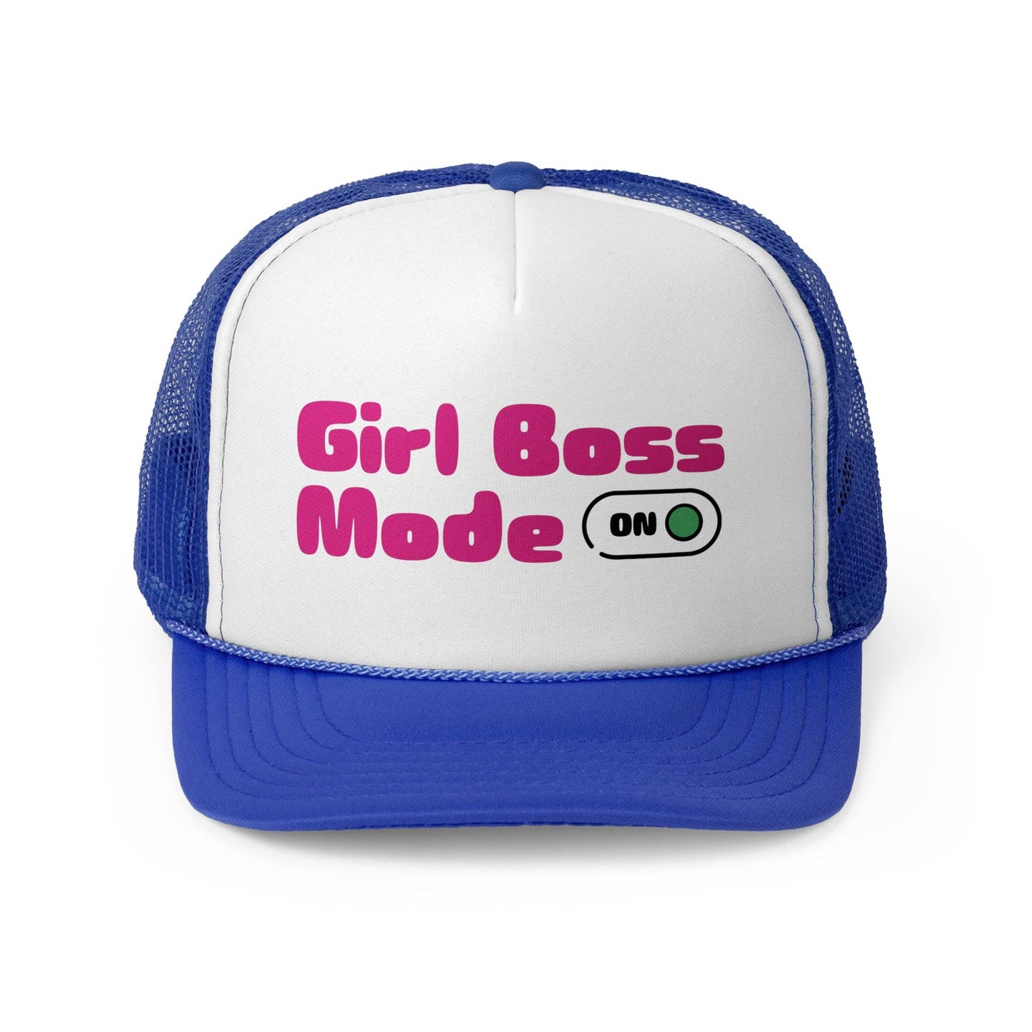 Girl Boss Mode On Trucker Cap - Pink Lettering - SheCanBoss