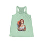 Mint green racerback tank top with a colorful tattooed 'Boss Babe' graphic on the front.