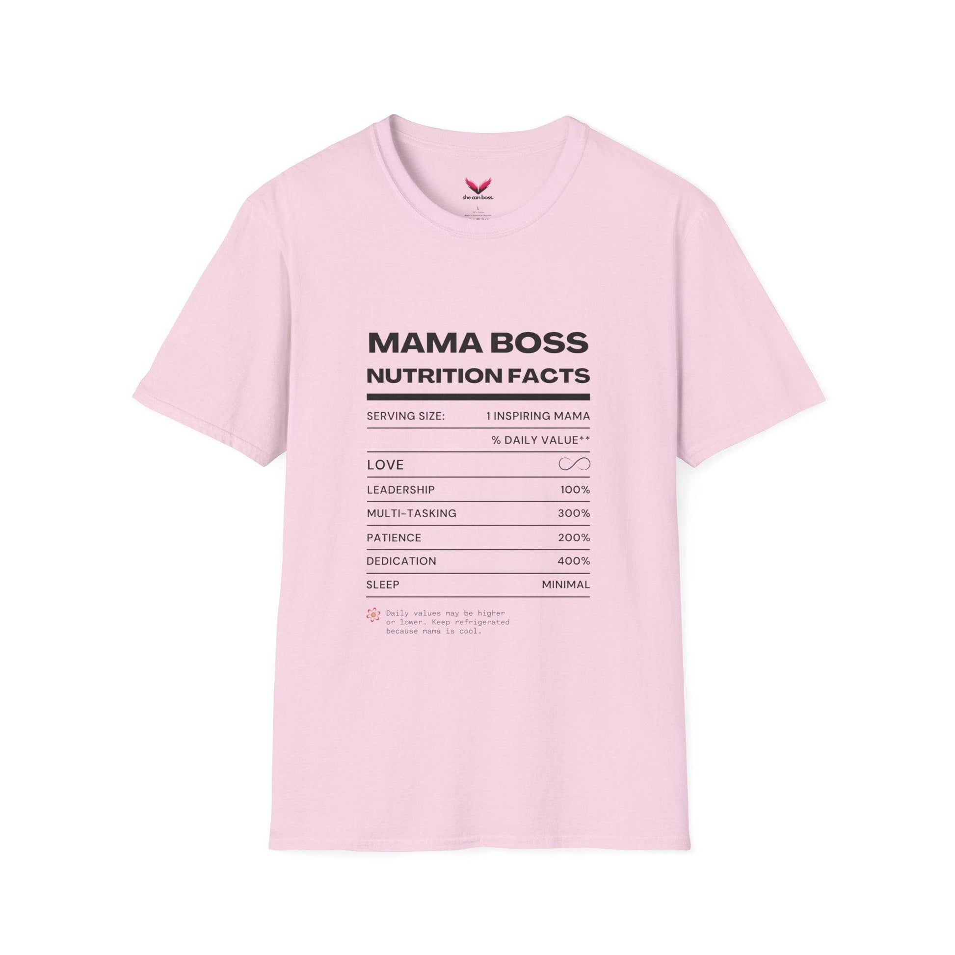 Mama Boss Nutrition Facts Softstyle T-Shirt - SheCanBoss