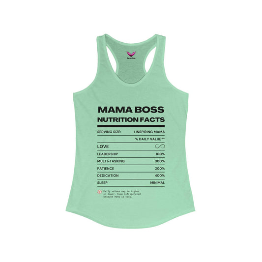 Mama Boss Nutrition Facts Women's Ideal Racerback Tank - SheCanBoss