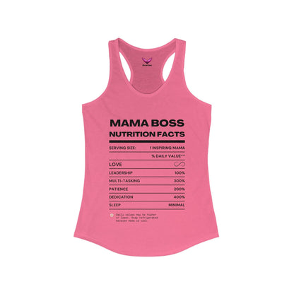 Mama Boss Nutrition Facts Women's Ideal Racerback Tank - SheCanBoss