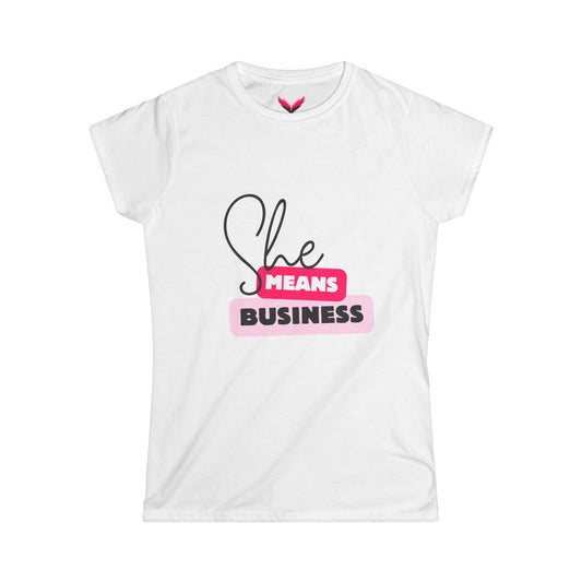 She Means Business Tee - Black Letters - SheCanBoss