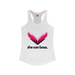 SheCanBoss Racerback  Tank - Black Logo - SheCanBoss