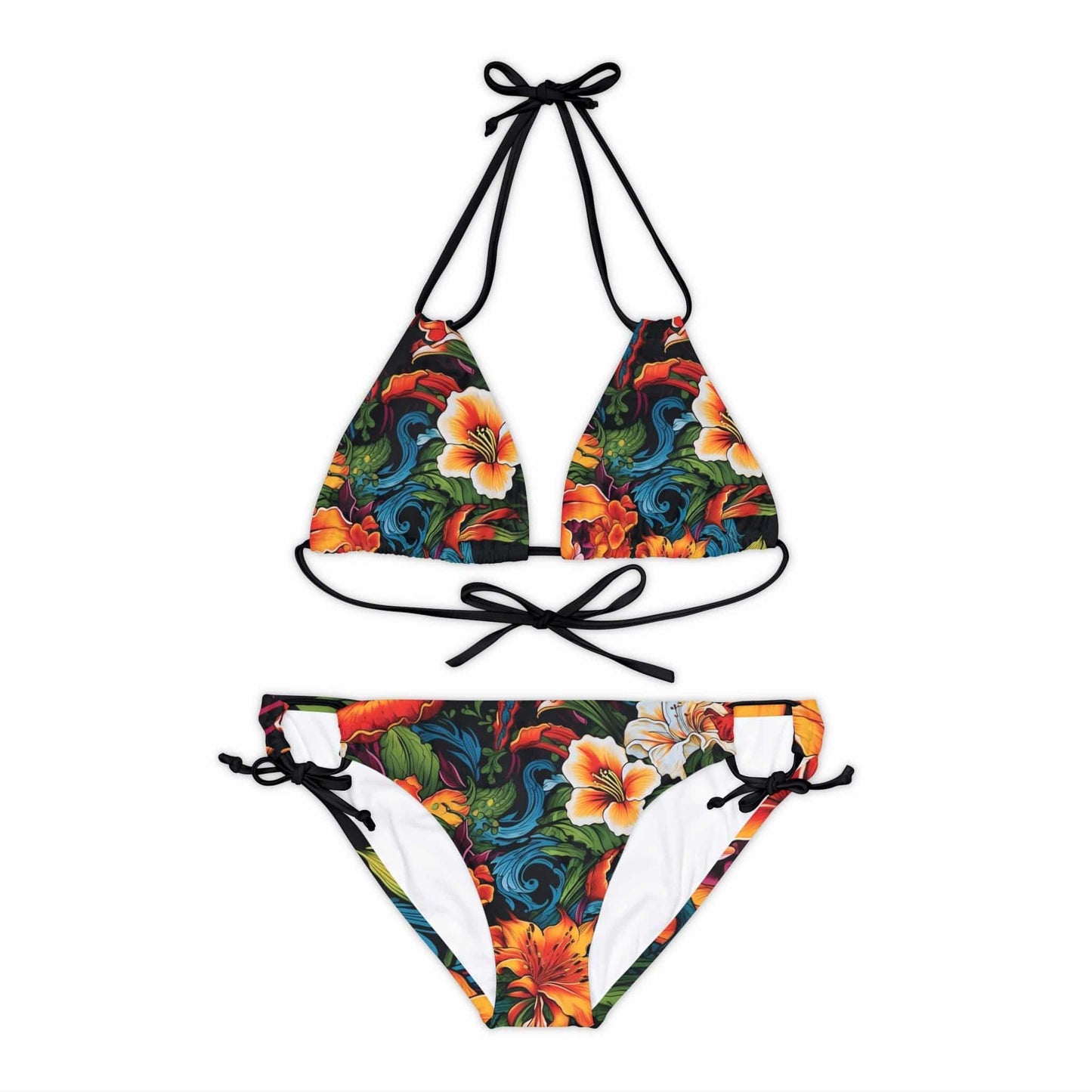 Tropical Bloom Strappy Bikini Set - SheCanBoss