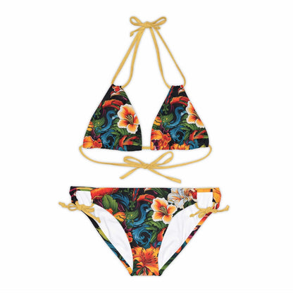 Tropical Bloom Strappy Bikini Set - SheCanBoss