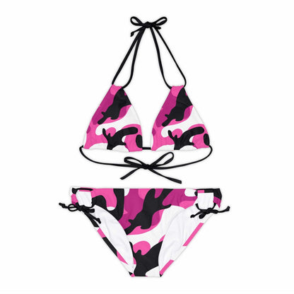 Urban Chic Black and Pink Camo Strappy Bikini - SheCanBoss